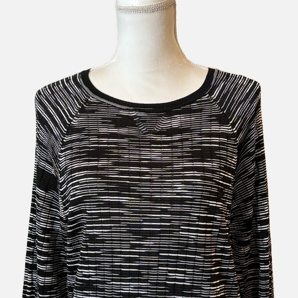 Missoni Space Dye Black White Pullover Raglan Sweater Size 6 - Picture 2 of 11